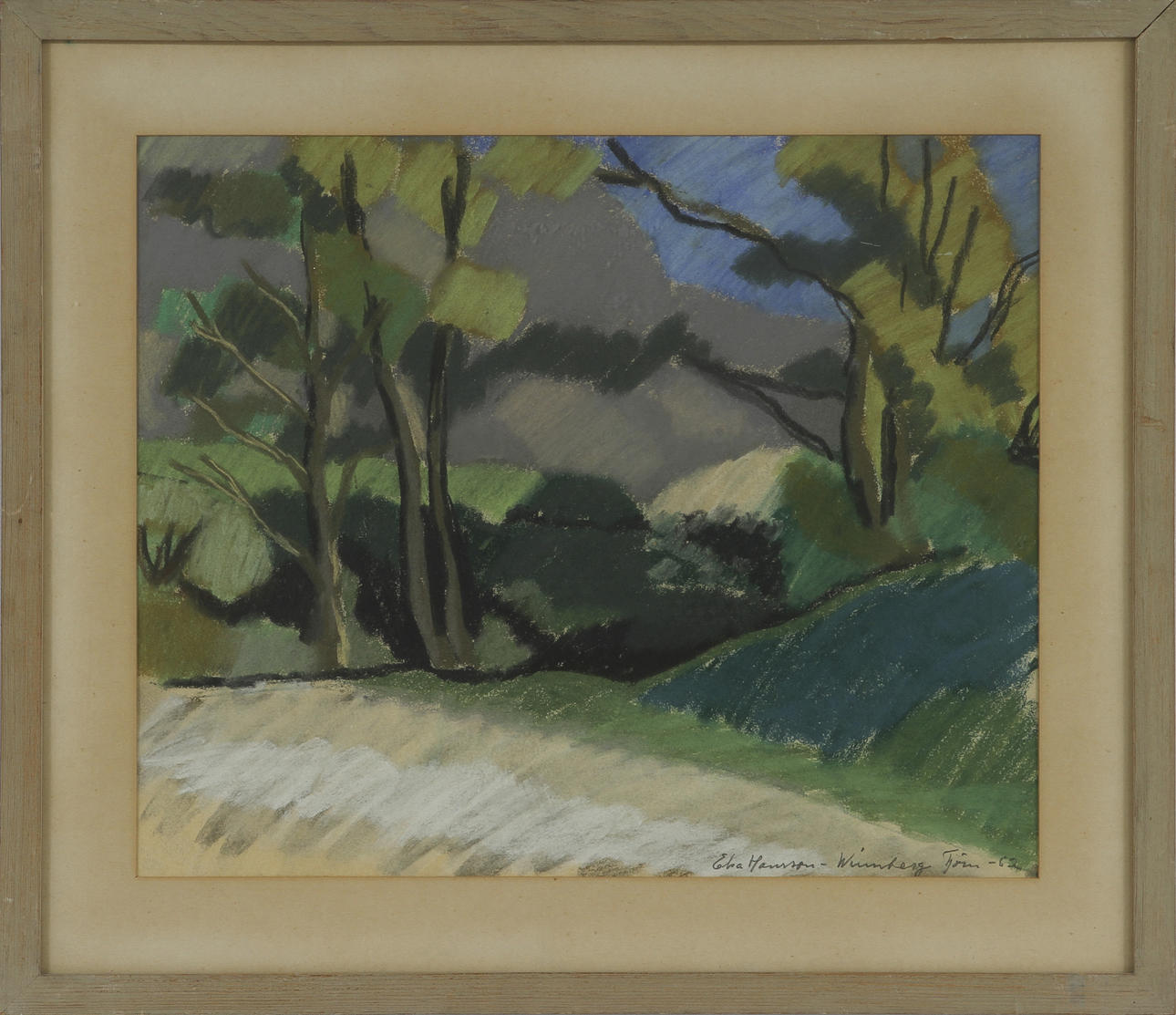 ELSA HANSSON-WINNBERG. Pastell. Signerad.