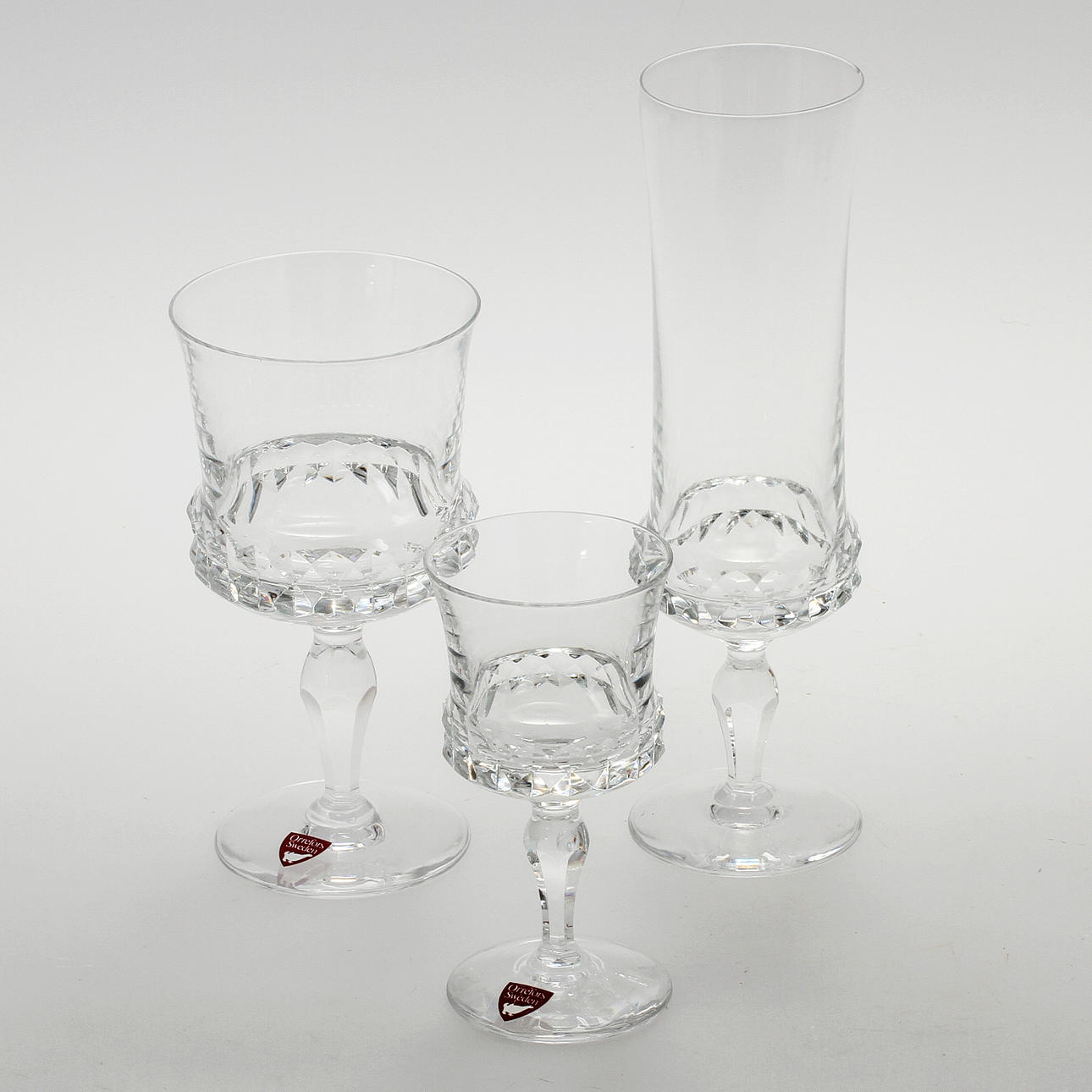 GLASSERVIS, 22 delar "Silvia", Ingeborg Lundin, Orrefors.