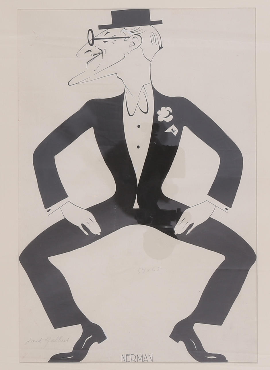 EINAR NERMAN. Ink pen, "Jack Hulbert", signed Nerman.