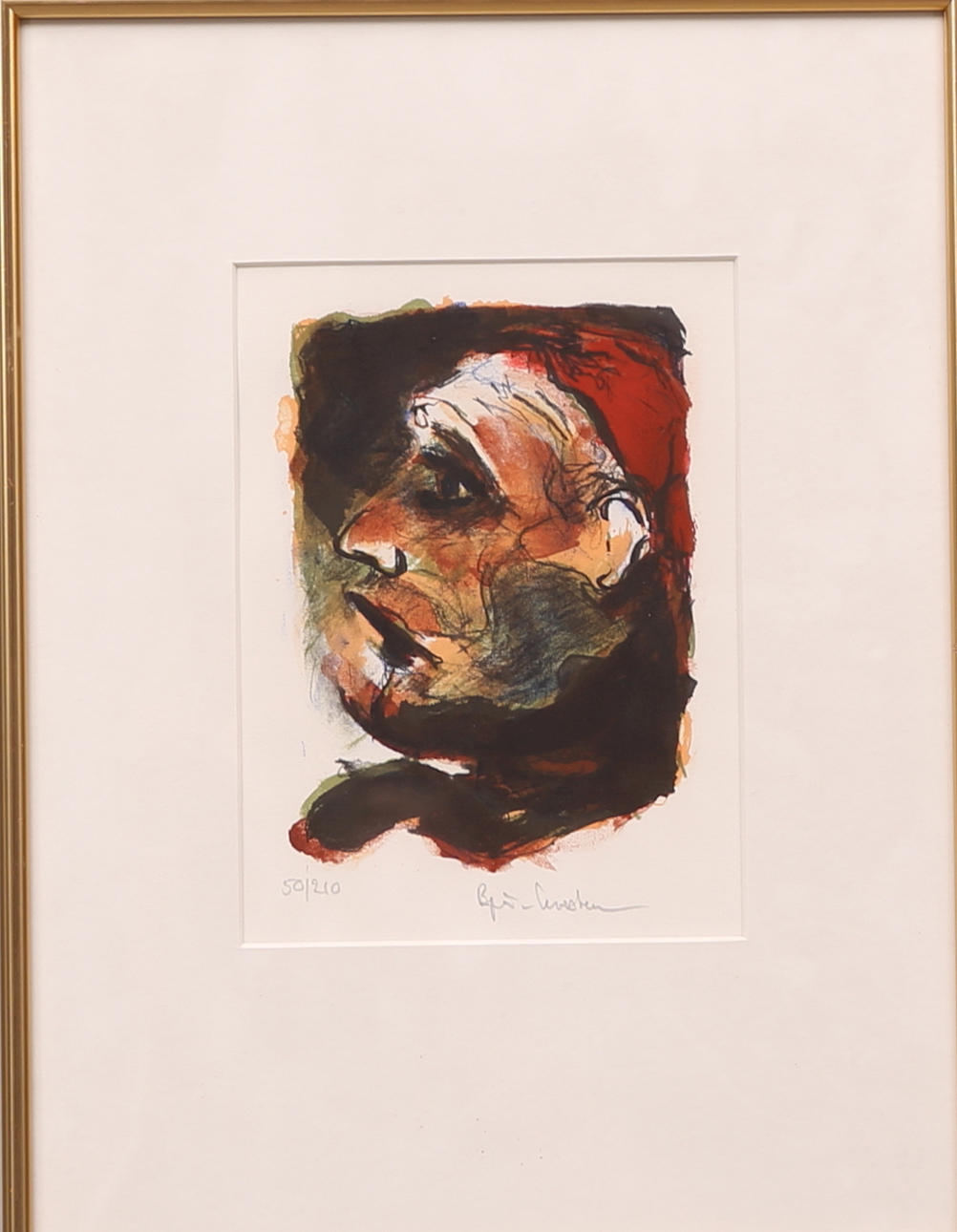 BJÖRN KRISTENSEN (1951 - ). color lithograph 50/210, signed Björn Kristensen, "The viewer".