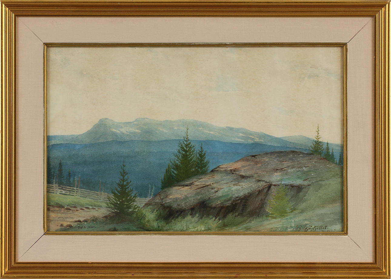 OLOF W NILSSON. Akvarell, signerad.