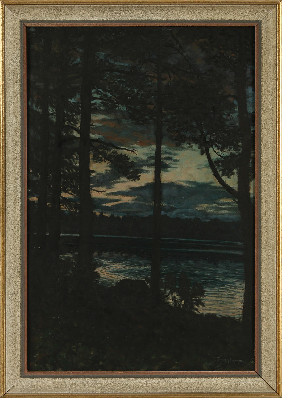 GUNNAR THEANDER. Olja på pannå, signerad 1911.