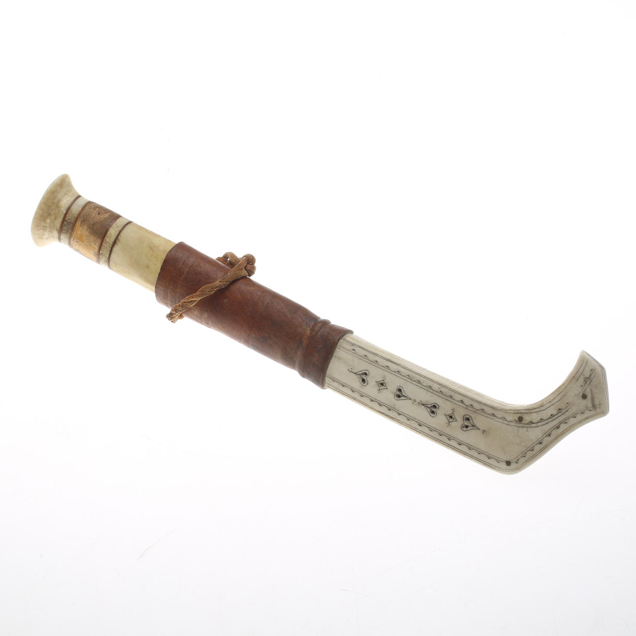 ERIK TUOLJA PORJUS. knife, so-called Sami knife, bone, wood and steel ...