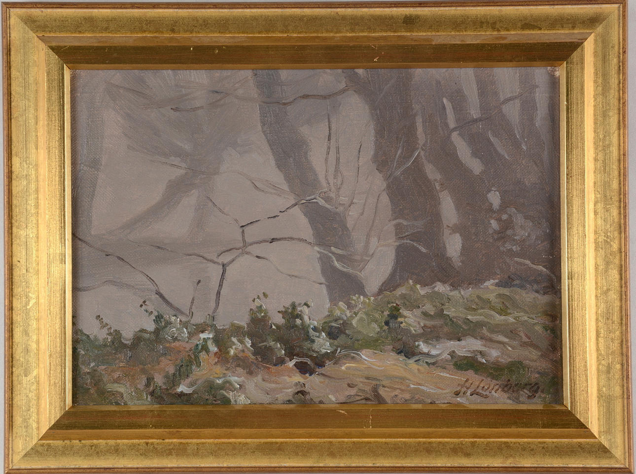 HARALD LÖNBORG. Olja på pannå.