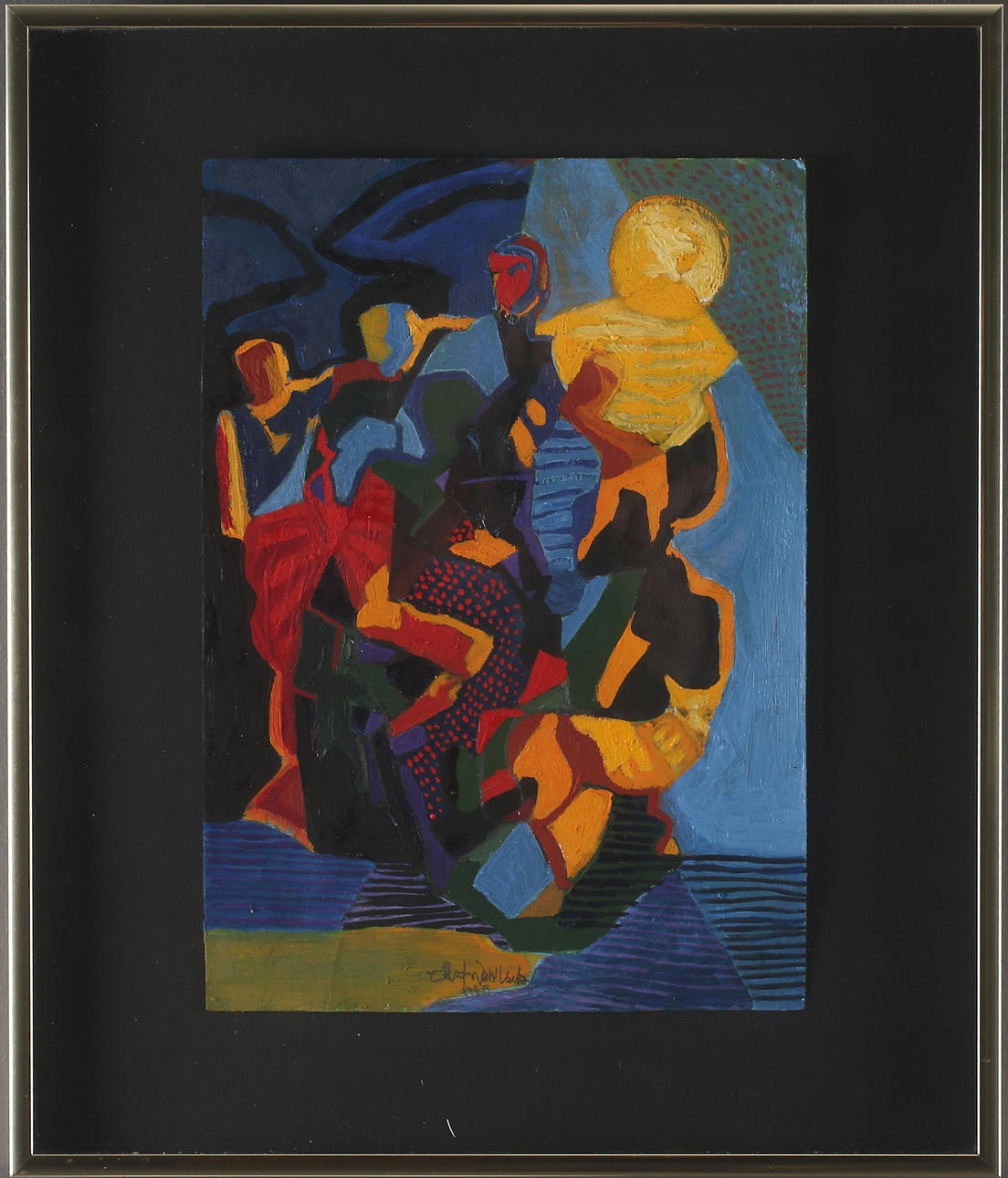 KENT WAHLBECK. Composition, oil on paper, signed.