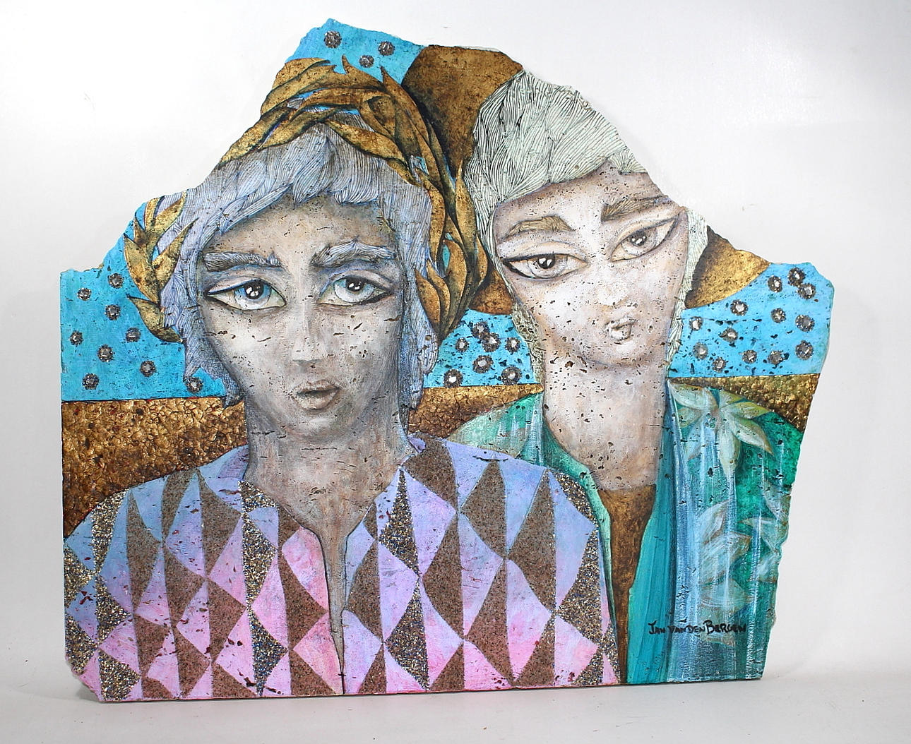 JAN TOM VAN DEN BERGEN. mixed technique on marble.