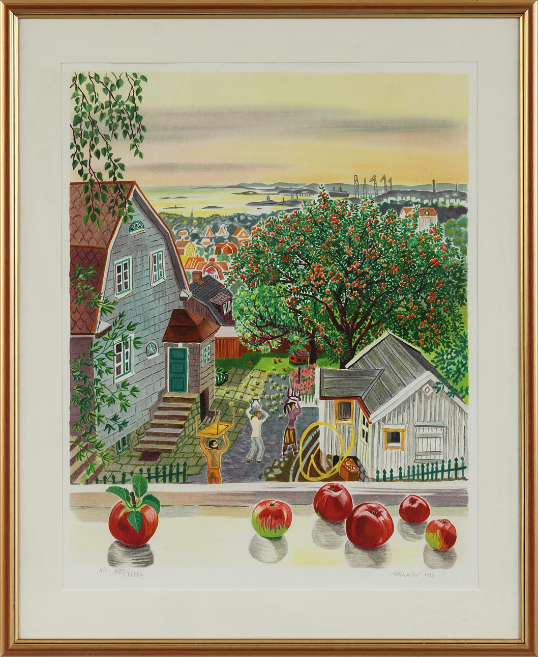 MONA HUSS WALIN. Färglitografi, signerad och numrerad H.C. 18/45.