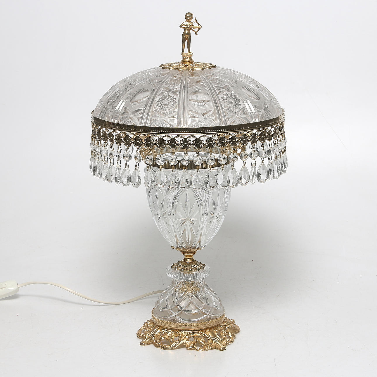 TISCHLAMPE, Glas, Messing, 1900er.