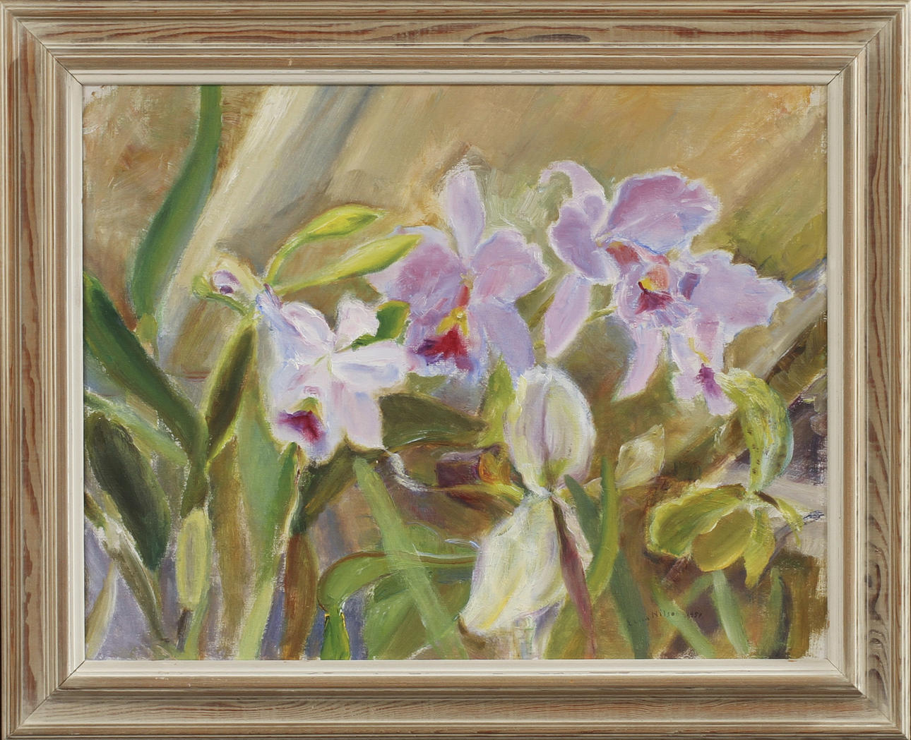 ELNA NILSSON. Flowers, oil on canvas, signed.