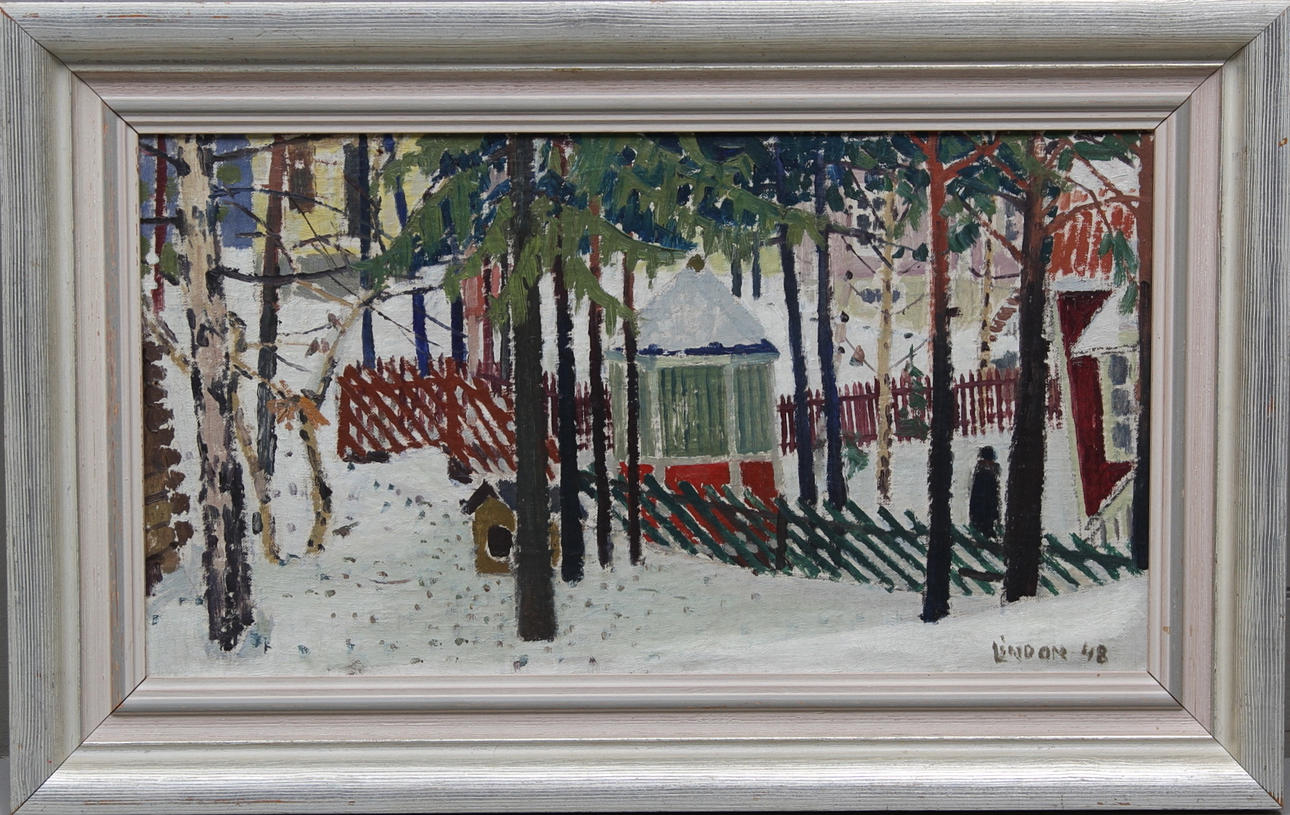 KURT LINDON. Vinterlandskap , samt Lito sign Wichmann.