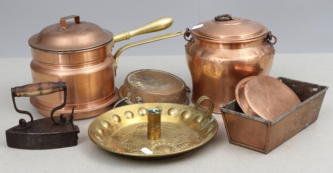 KOPPAR, MÄSSING mm, 1800-1900-tal.