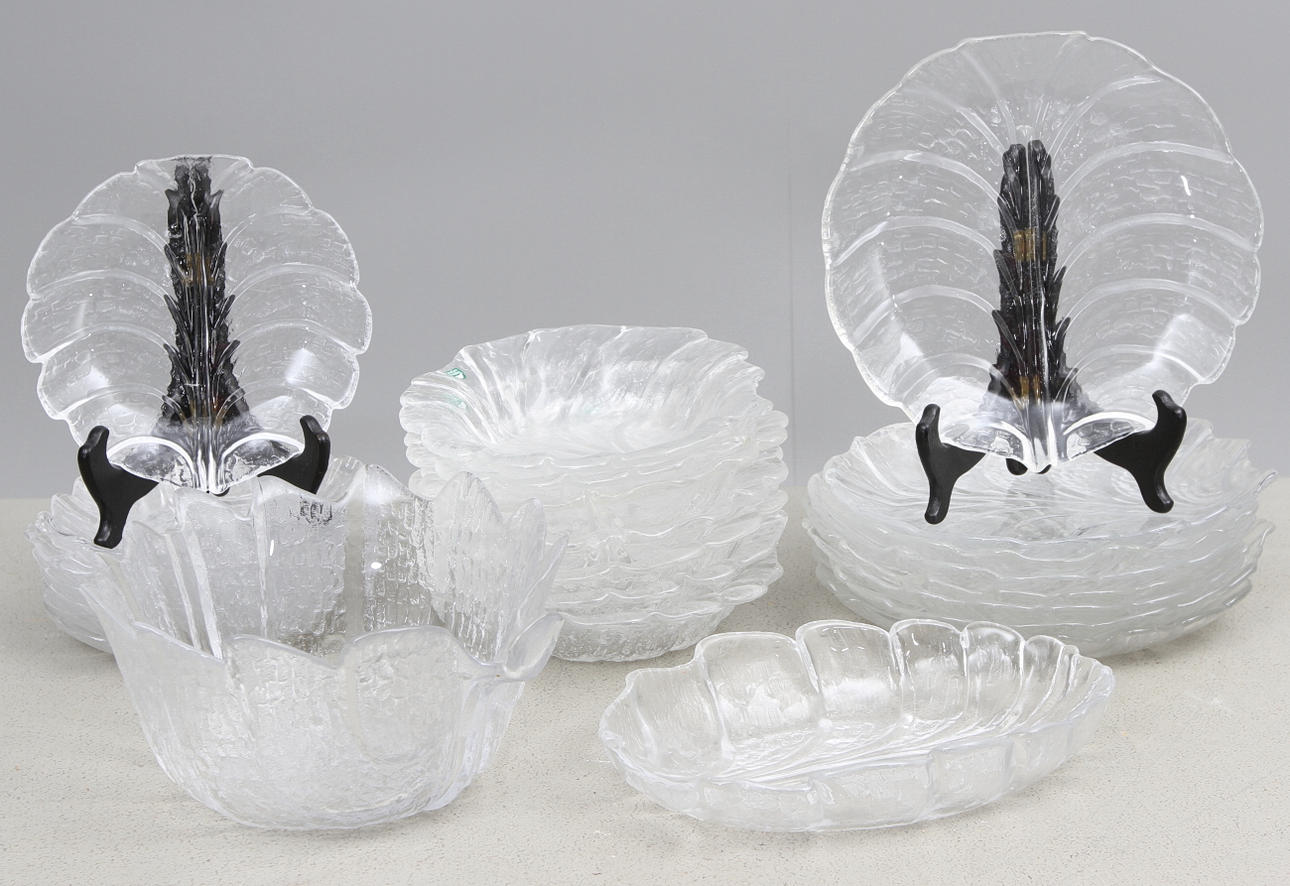 SERVISDELAR, 25 delar, "Eden", Lars Hellsten, Orrefors.