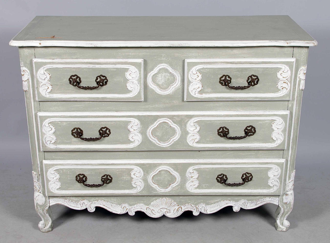 BYRÅ, 4-lådig, målad, rokokostil, 1900/2000-tal.