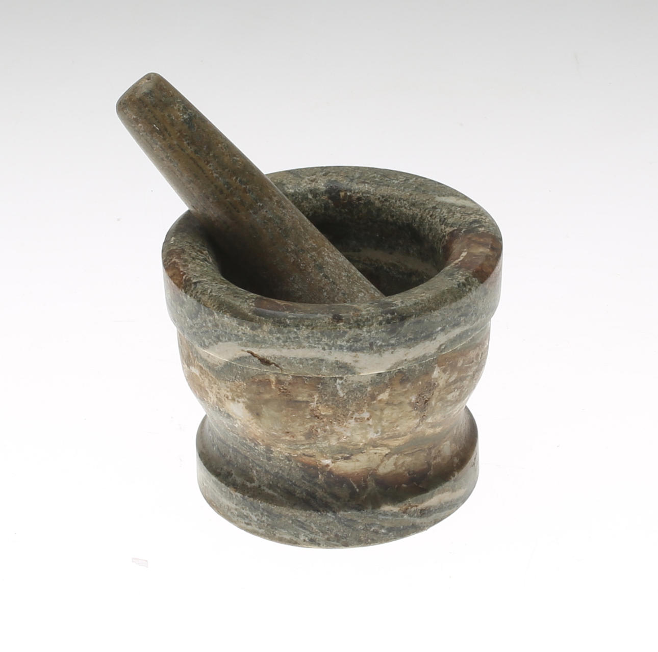 MØRTEL med STÖT, trækulsmørtel marmor.