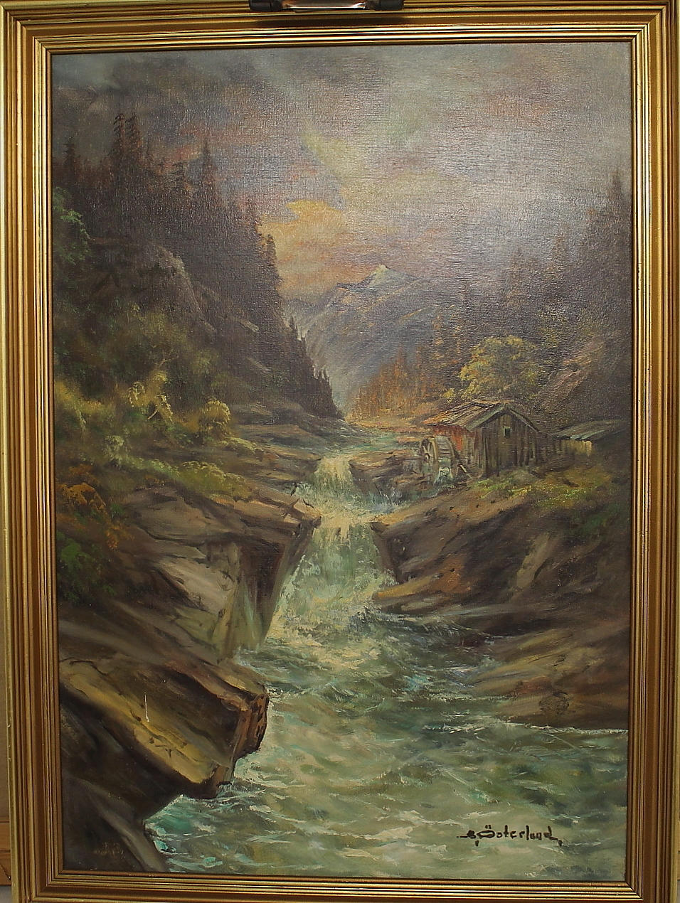BERT ÖSTERLUND. oil on canvas, mountain landscape, signed.