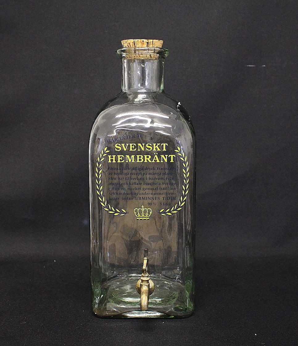 FLASKA, glas, Svenskt Hembränt.