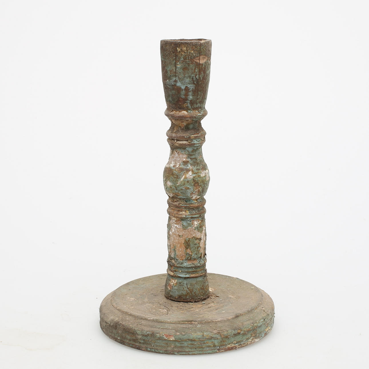 KERZENSTÄNDER, Holz, einfacher Mann, 19. Jahrhundert.