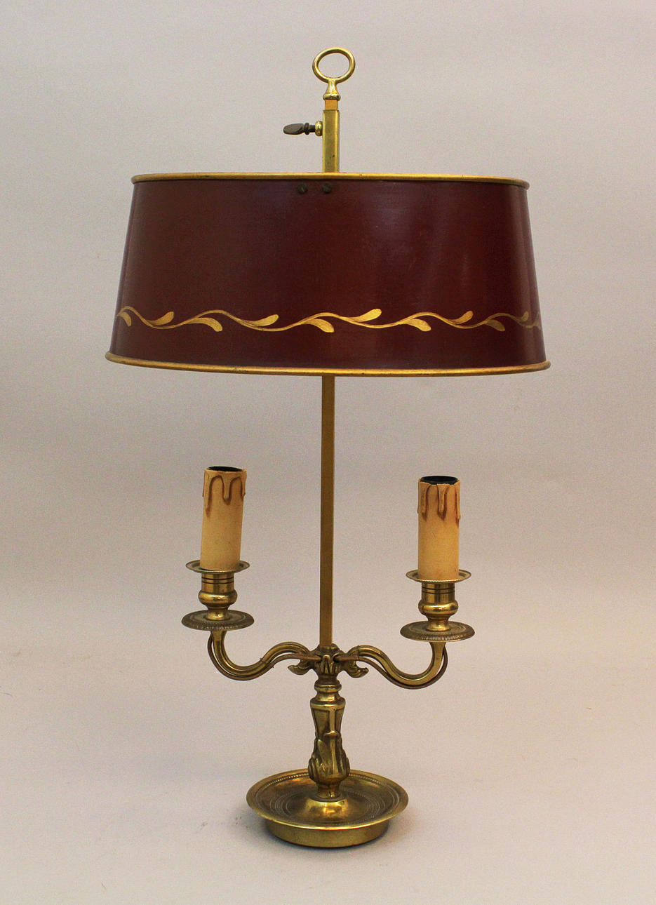 BORDSLAMPA i mässing, engelsk stil, 1950-tal.