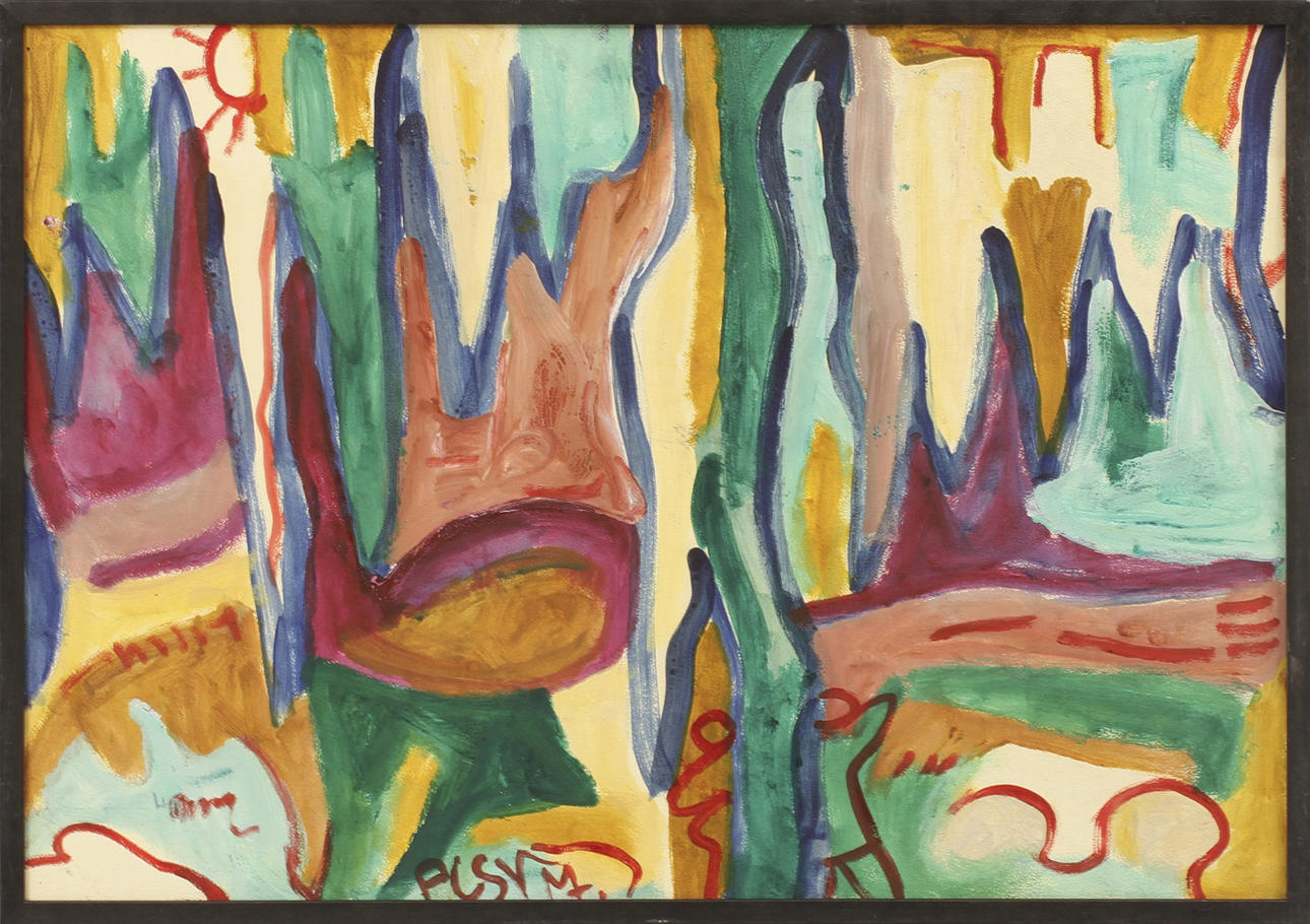 MIKLOS NEMETH. "Mirror image", oil on Board, signed.