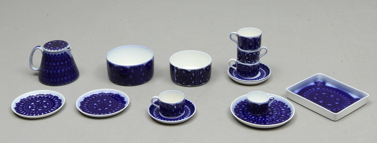 SERVISDELAR, "Blå Husar", Stig Lindberg, Gustavsberg, 1900-tal.