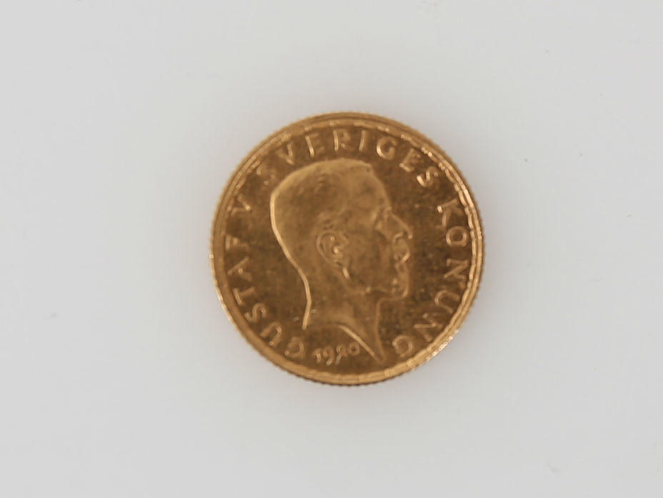 GULD MØNT, 5 kroner, Gustav V, 1920, 2,2 gram.