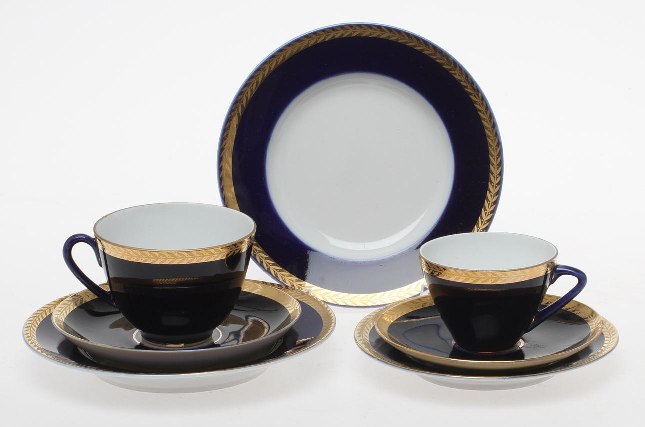KAFFE- och TESERVISDELAR, ca 30 delar, porslin, Lomonosov USSR.