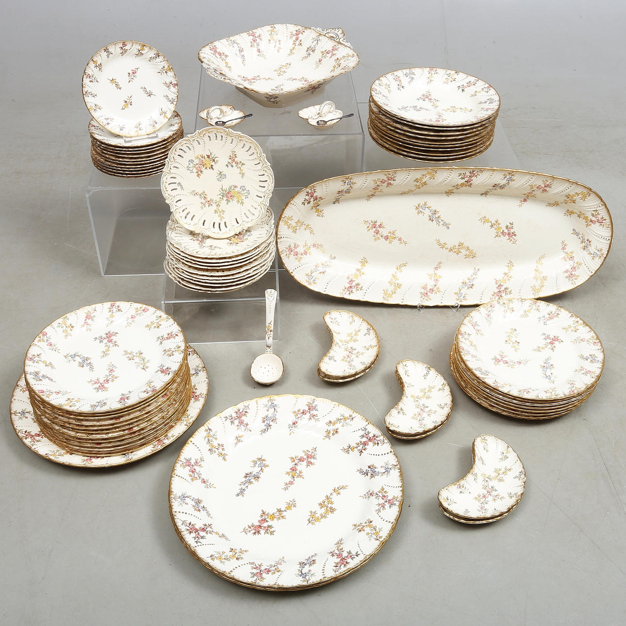DINNER SET, 67 pieces, porcelain, marked 