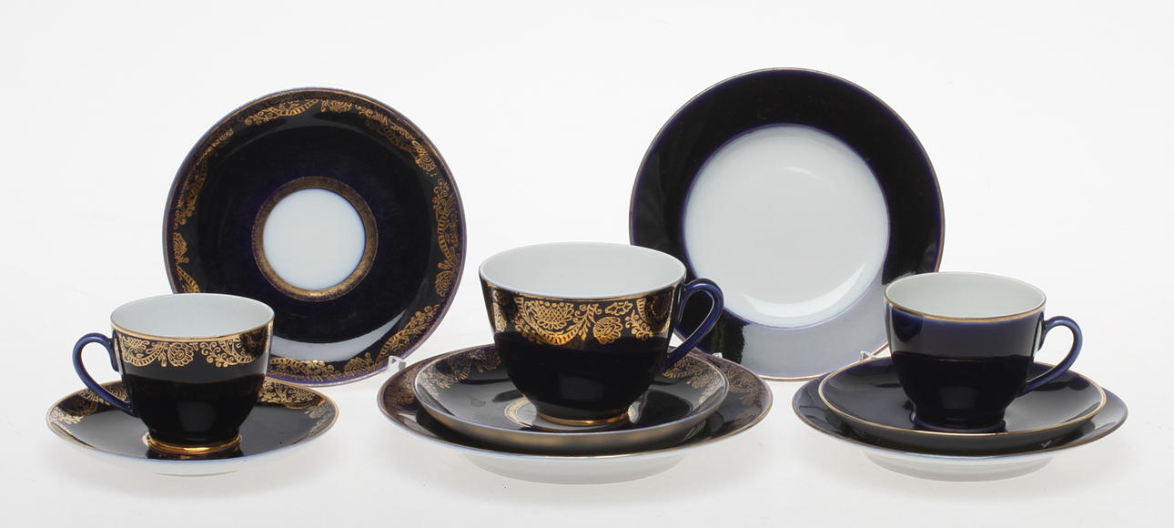 KAFFESERVISDELAR, porslin, 2 modeller, Lomonosov USSR.