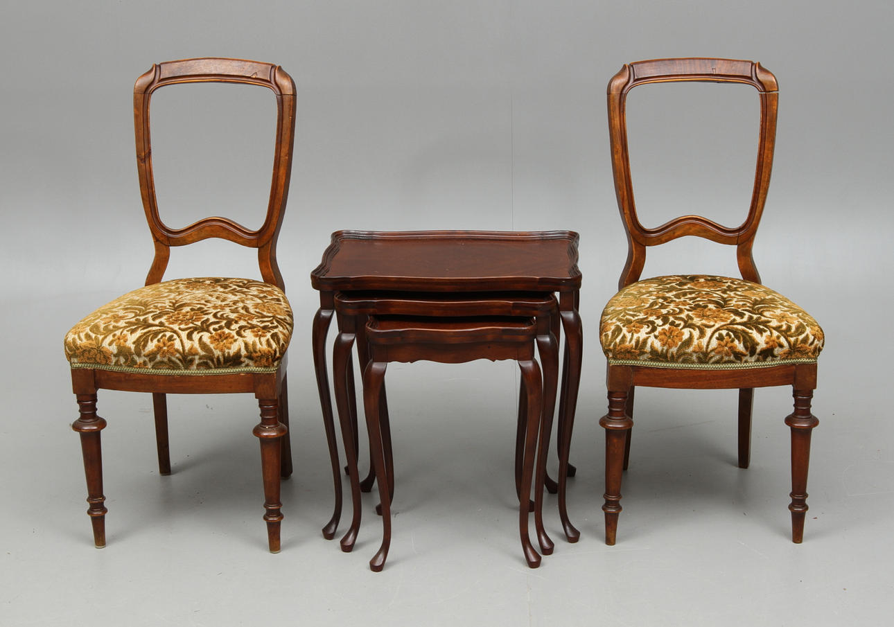 STOLAR, 2 st, 1800-tal, SATSBORD, 1900-tal, rokokostil.