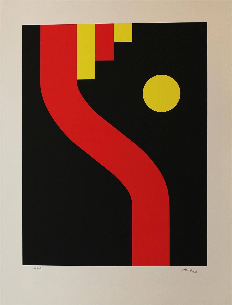 BENGT ORUP. Komposition. Serigrafi. Signerad Orup och daterad 1985. 33/60.