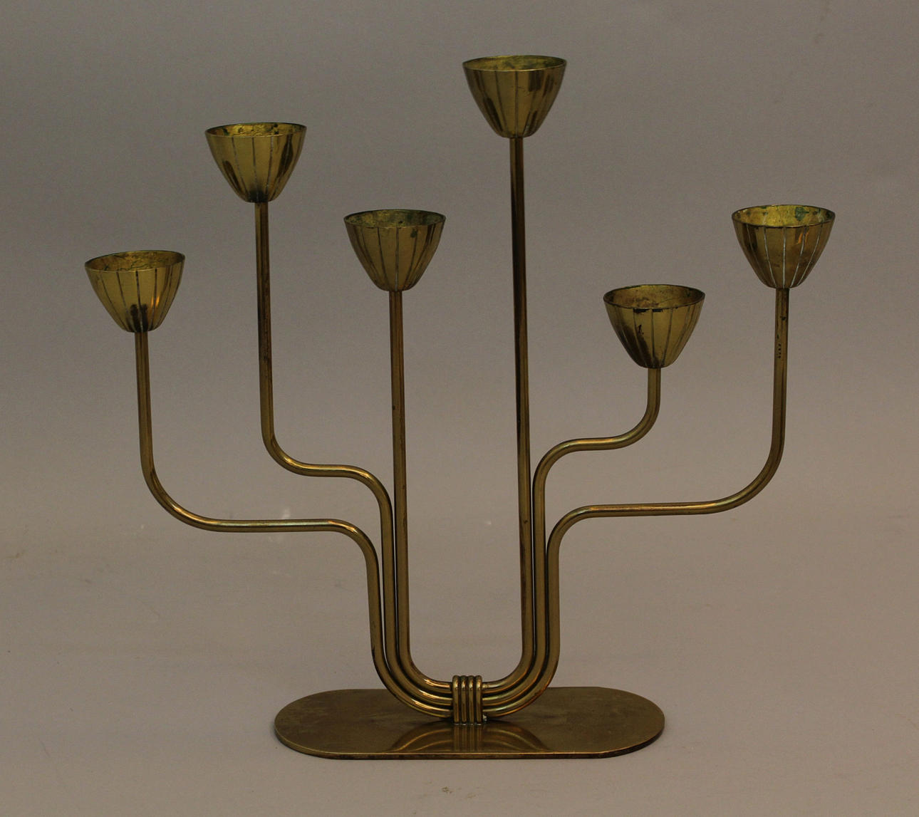 LJUSSTAKE, mässing, Gunnar Ander, Ystad Metall, 1900-tal.