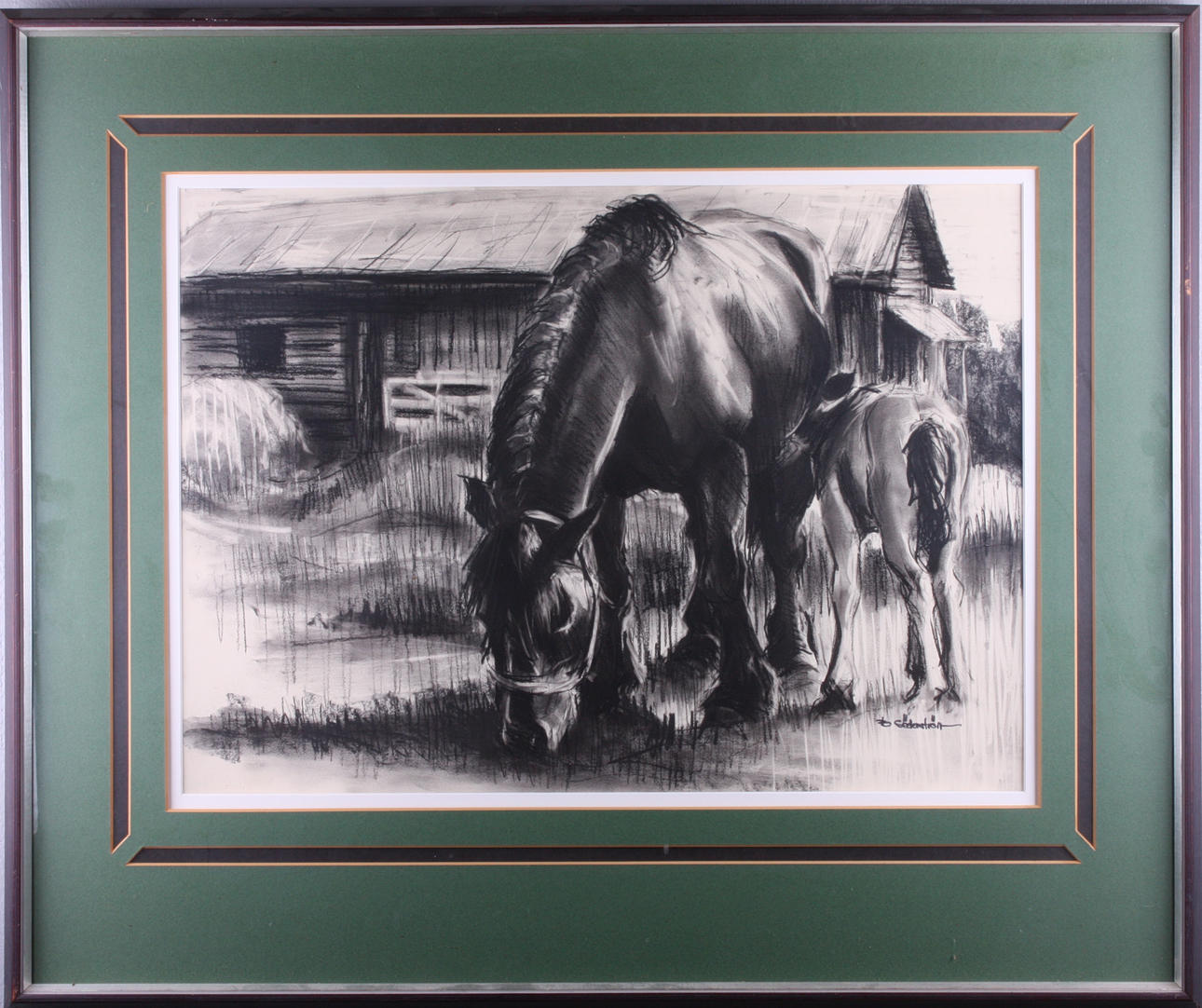 BERTIL SÖDERSTRÖM. kolteckning, signerad.