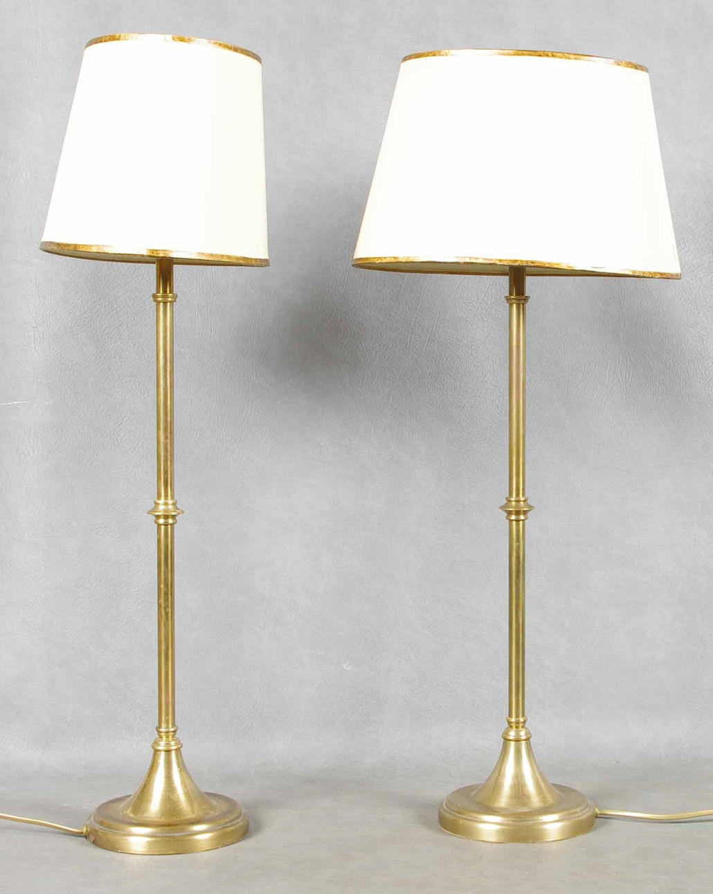 BORDSLAMPOR, 1 par, mässing, Danmark.