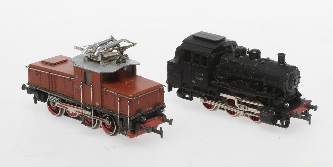 MODELLTÅG MÄRKLIN ånglok 3000.1 och växellok 3002.