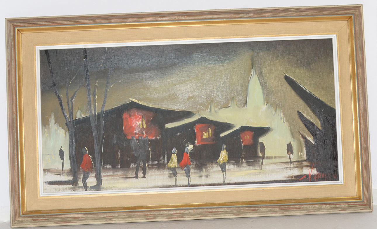 HANSEN C K. Quartier latin. olja på duk.