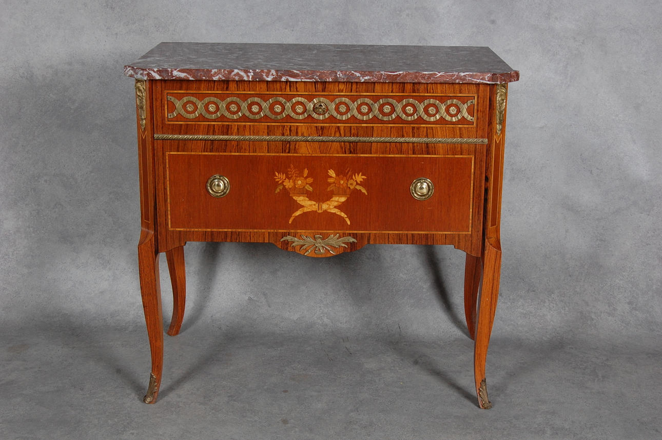 BYRÅ, med stenskiva, gustavianskstil, 1900-tal.