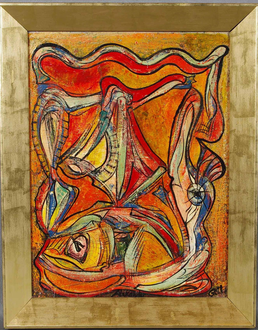 ALEXANDER GORE. "Drinking bird", olja på duk.