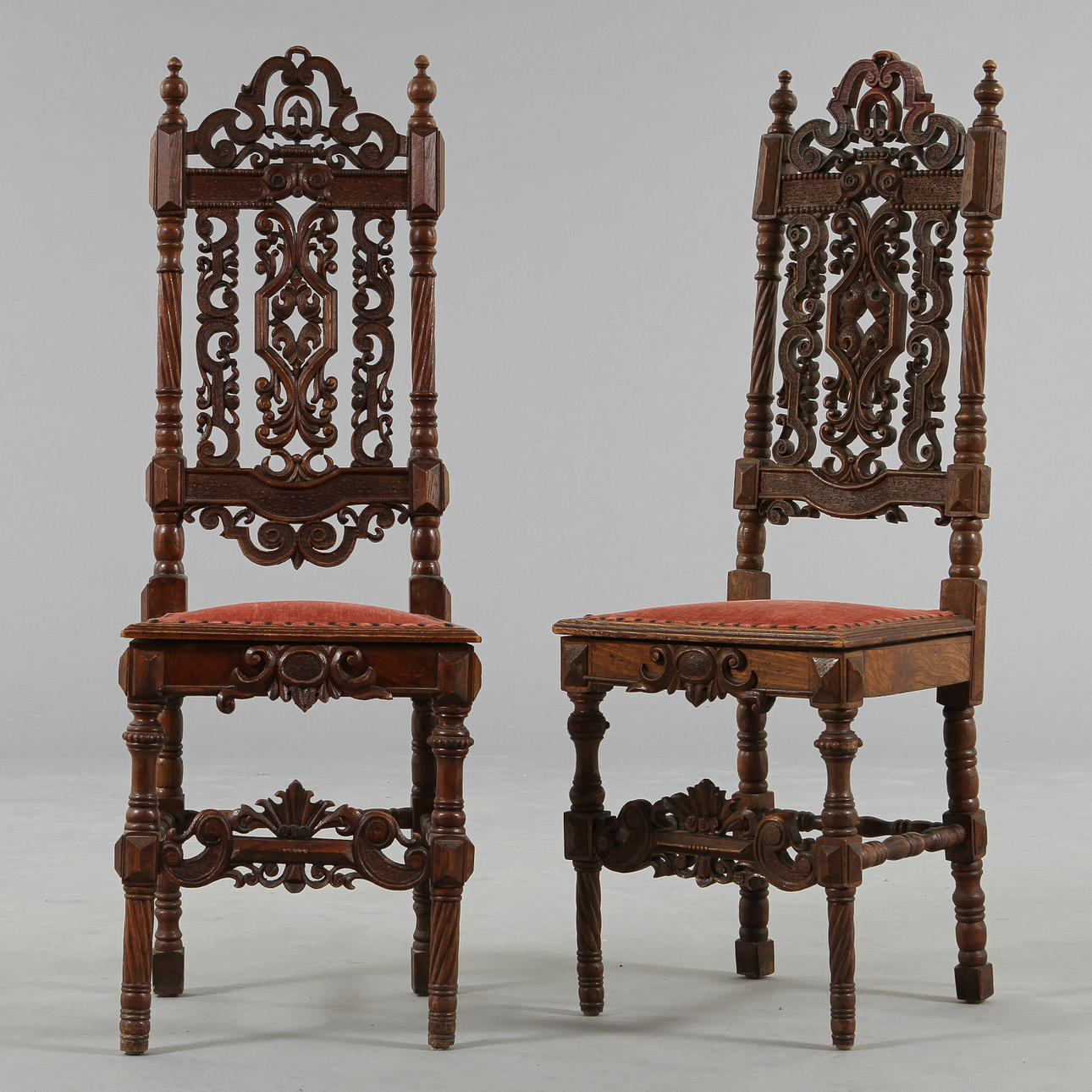 CHAIRS, 2 pcs, neo-renaissance.