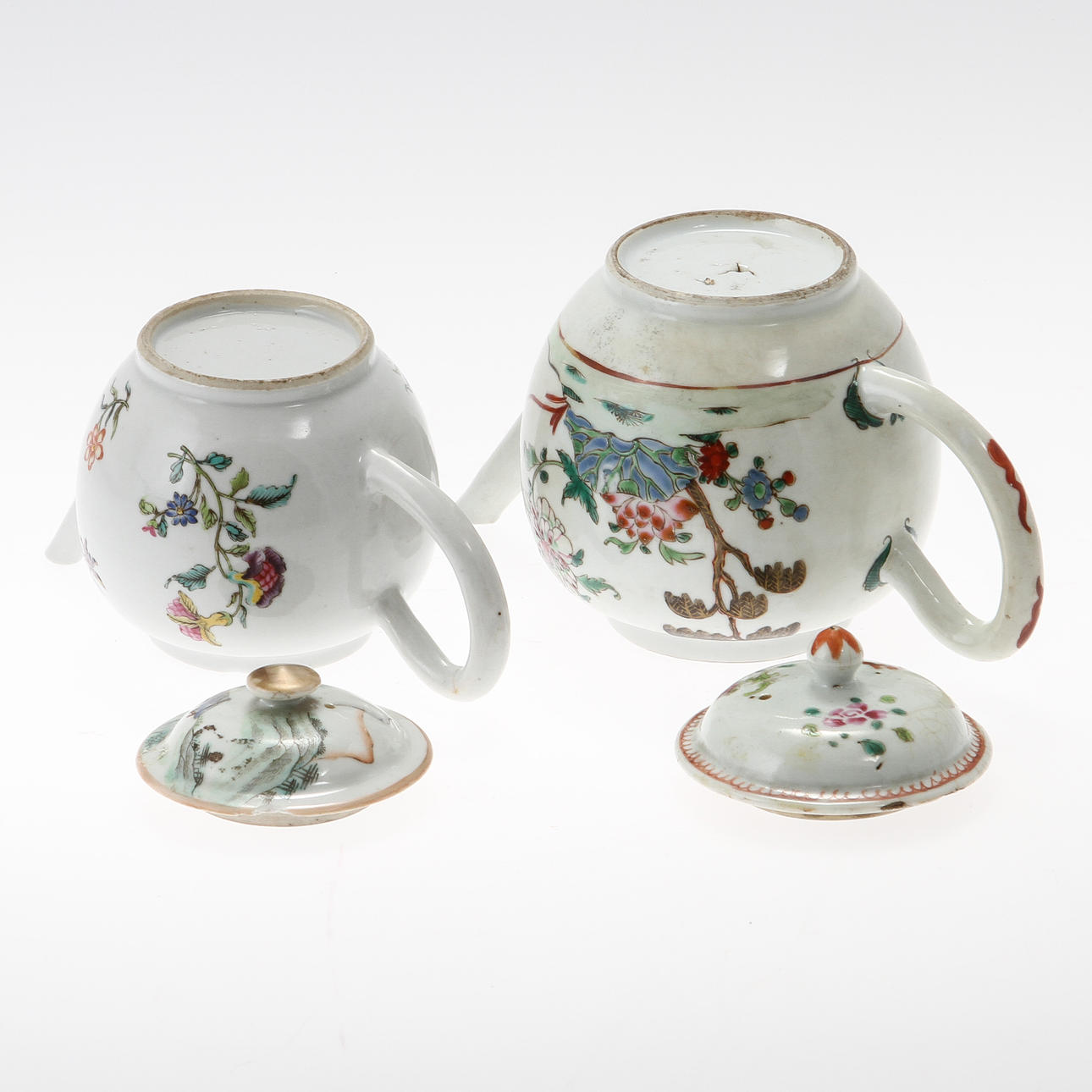 TEKANNOR, 2 st, 1700/1800-tal, Kina.