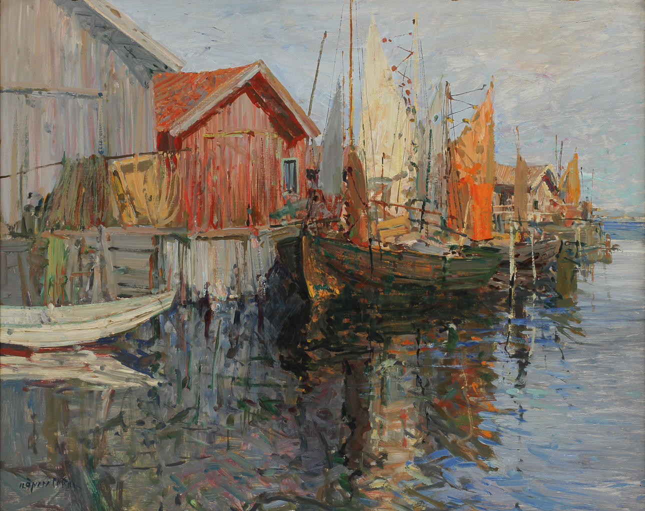 HUGO ÖFVERSTRÖM, olja på pannå, sign.