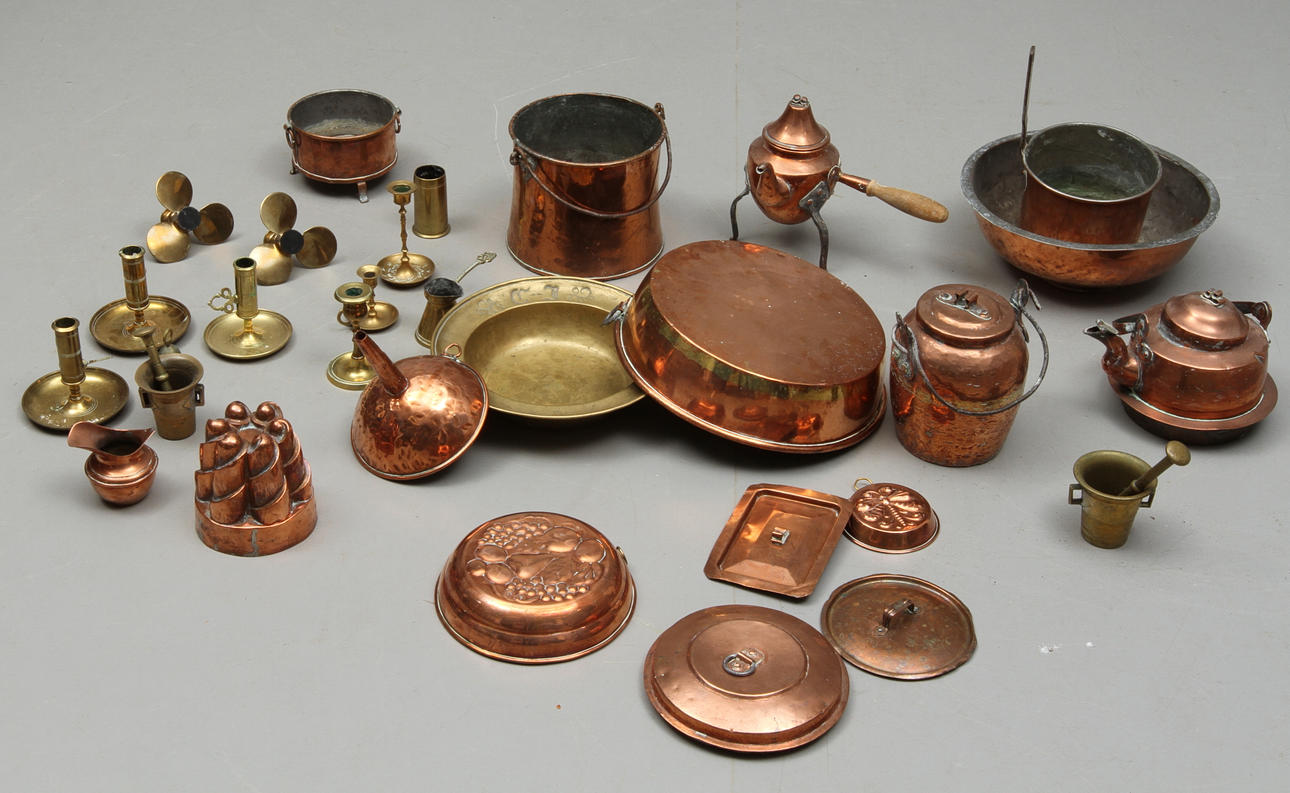 PARTI KOPPAR och MÄSSING, 1800 och 1900-tal.