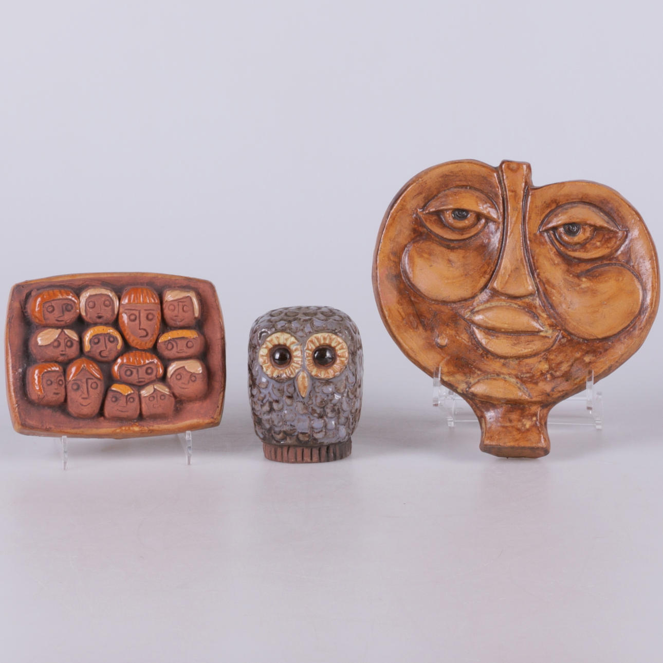 FIGURER, 3 st, keramik, Lars Bergsten, 1900-tal.