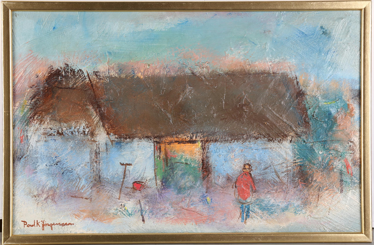 POUL K JÖRGENSEN. Olja på pannå, sign.