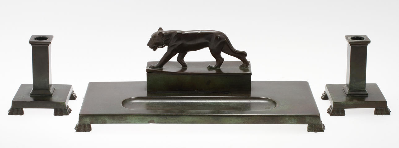 SKRIVBORDSUPPSATS, 3 delar GAB Brons.