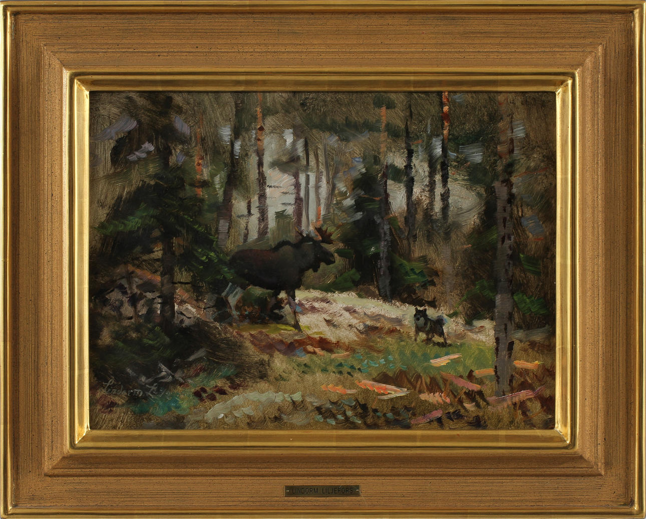 LINDORM LILJEFORS. Olja på pannå, signerad - 72.