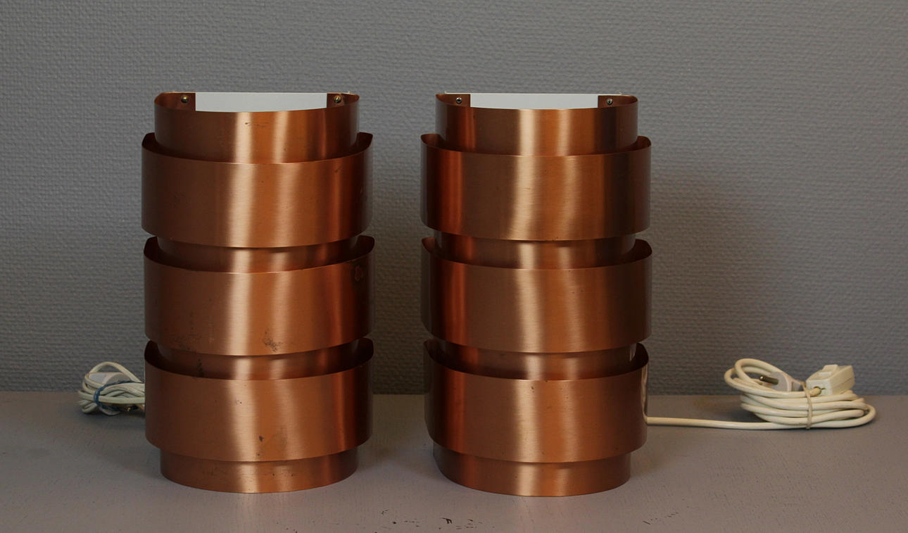 YTTERVÄGGLAMPOR i koppar (2). Design Hans Agne Jakobsson.