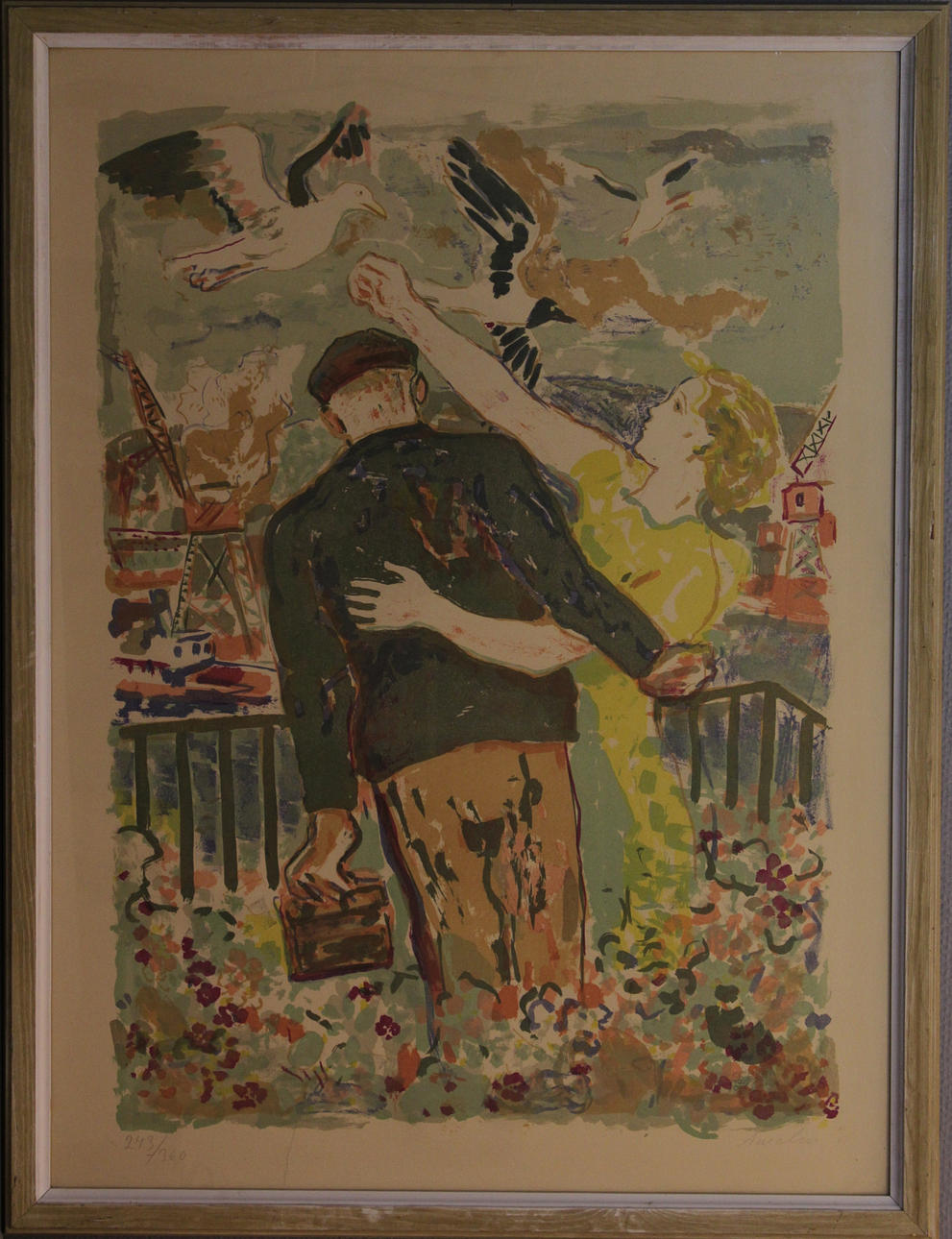 ALBIN AMELIN. Paret. Färglitografi. Signerad Amelin. 243/360.