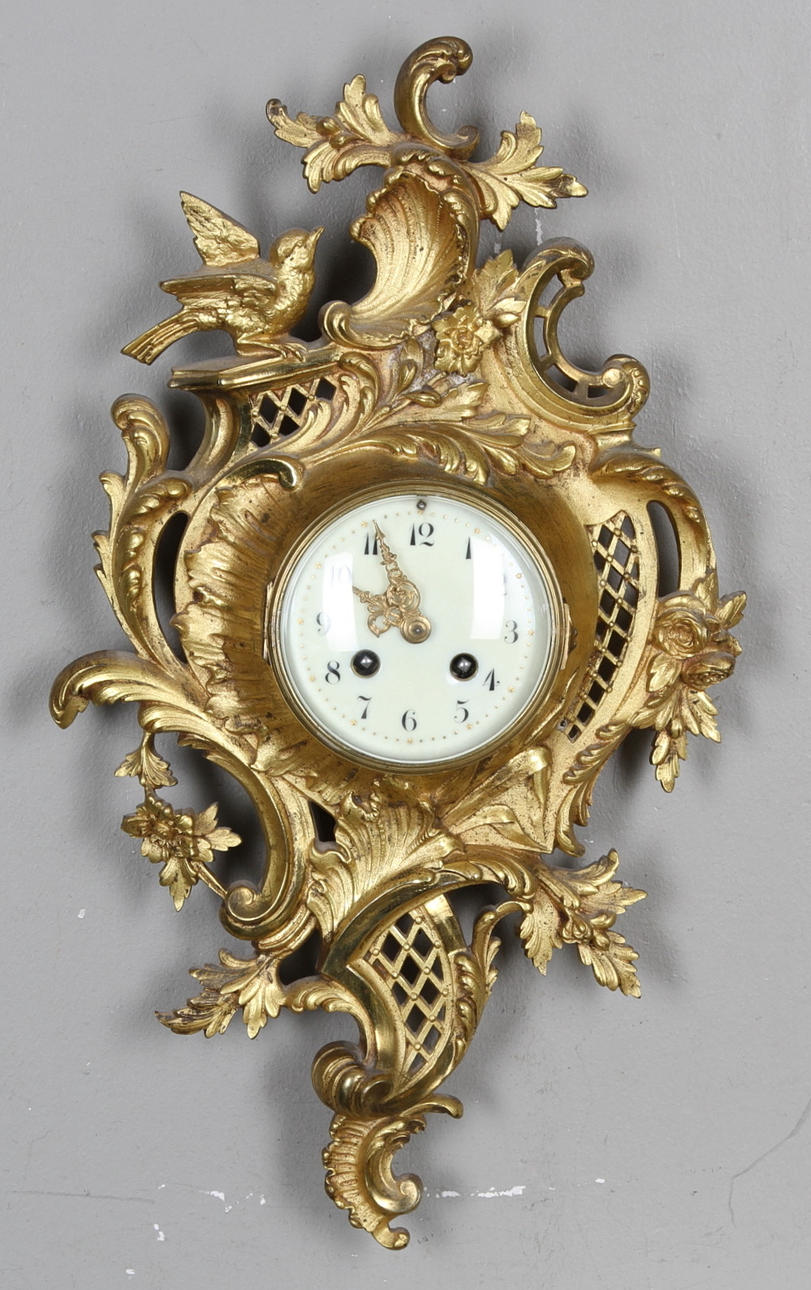 VÄGGPENDYL, Rokokostil, urverk märkt japy freres co.