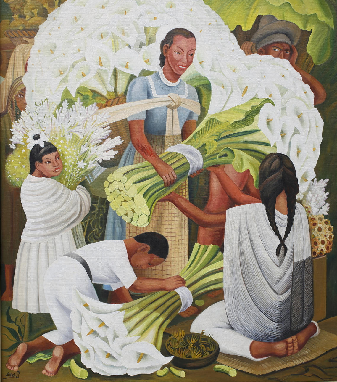 DIEGO RIVERA. Kopia efter. Olja på duk.