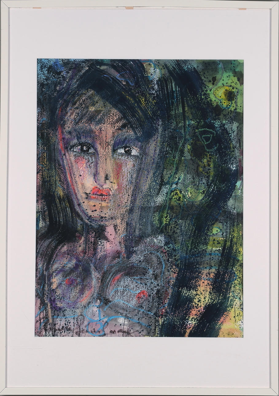 BIRGITTE SÖNDERGAARD. blandteknik, signerad.